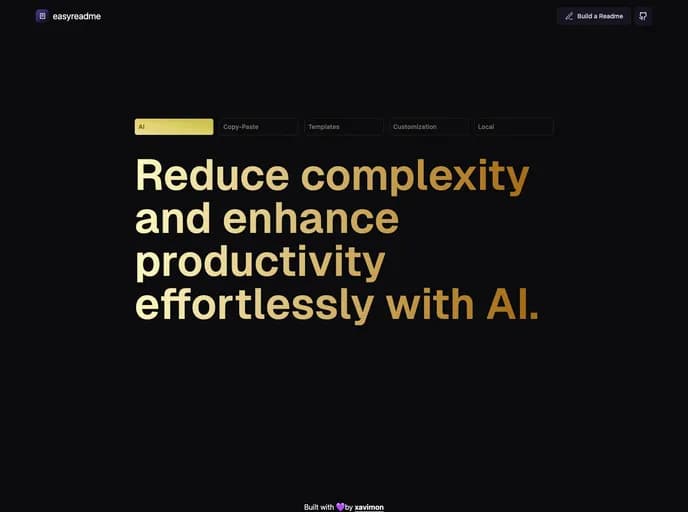 Xavimondev Easyreadme template preview