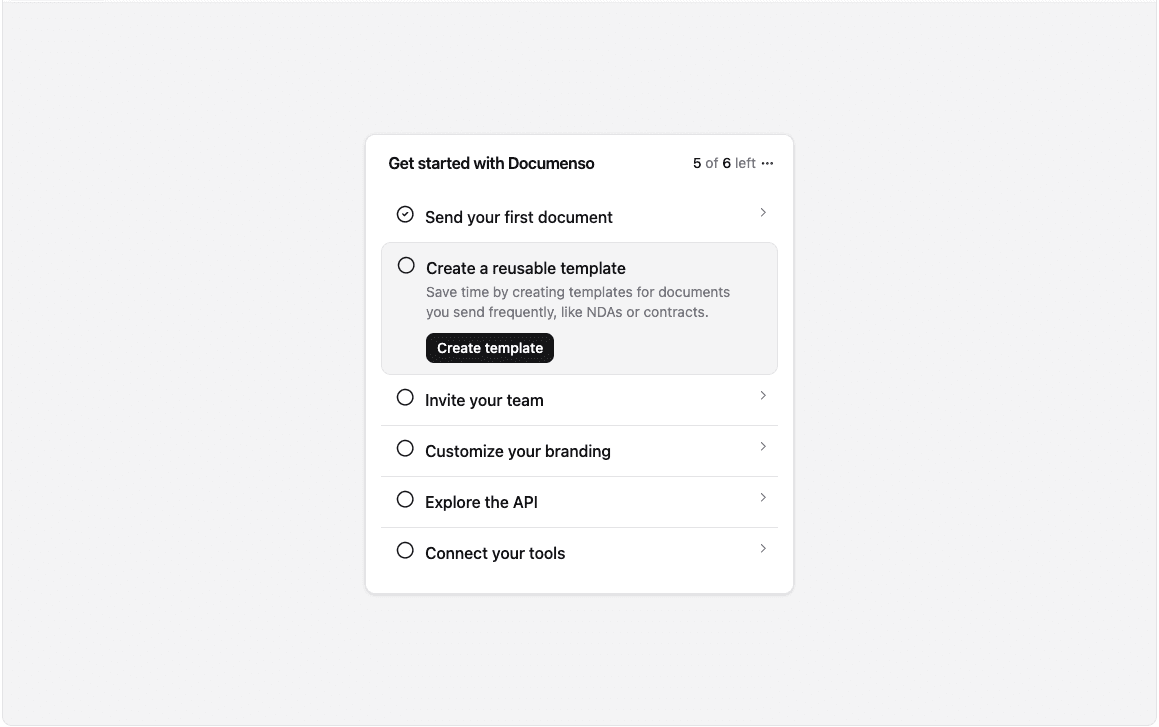 Onboarding Sections component preview