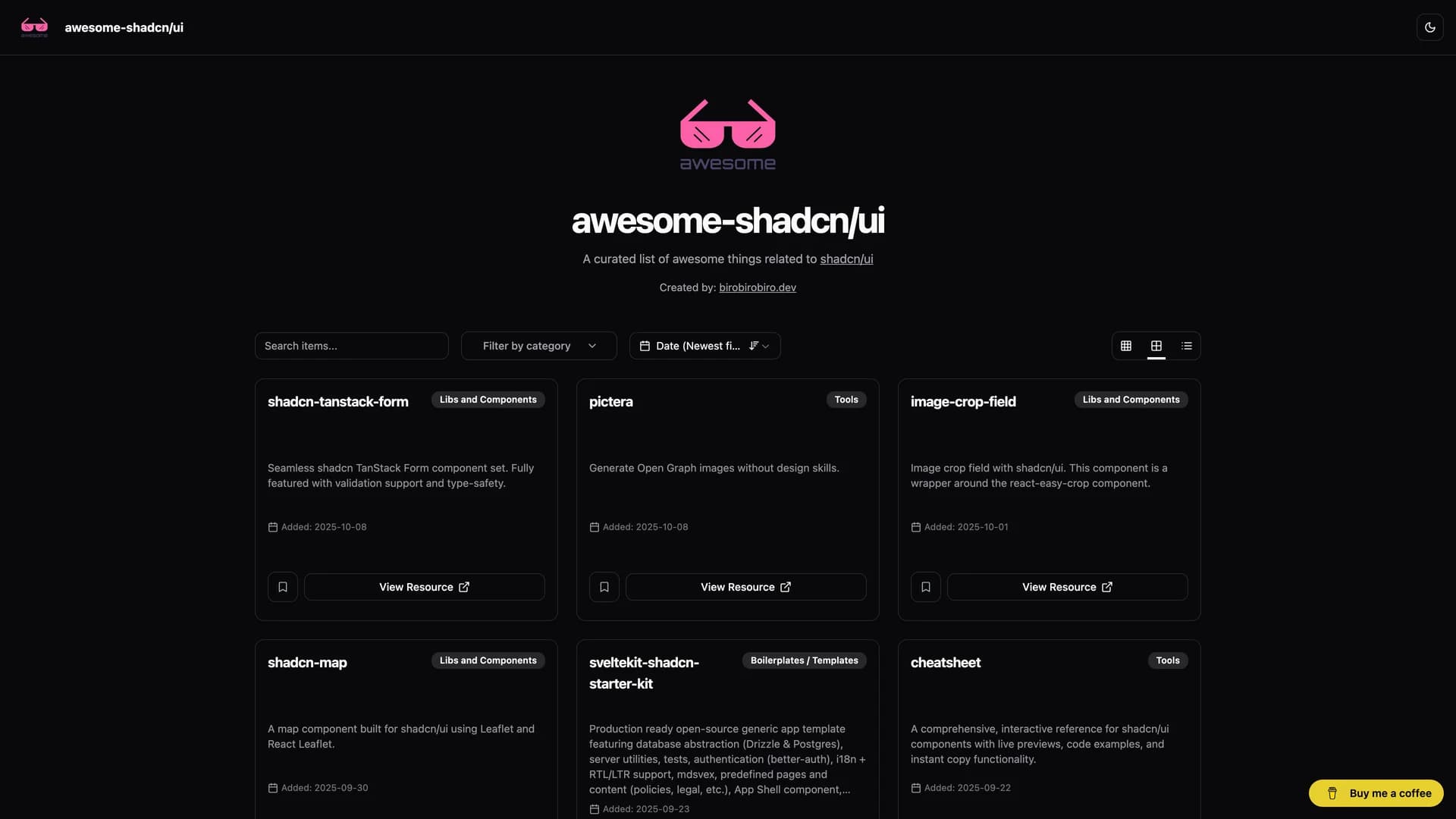Awesome Shadcn UI template preview