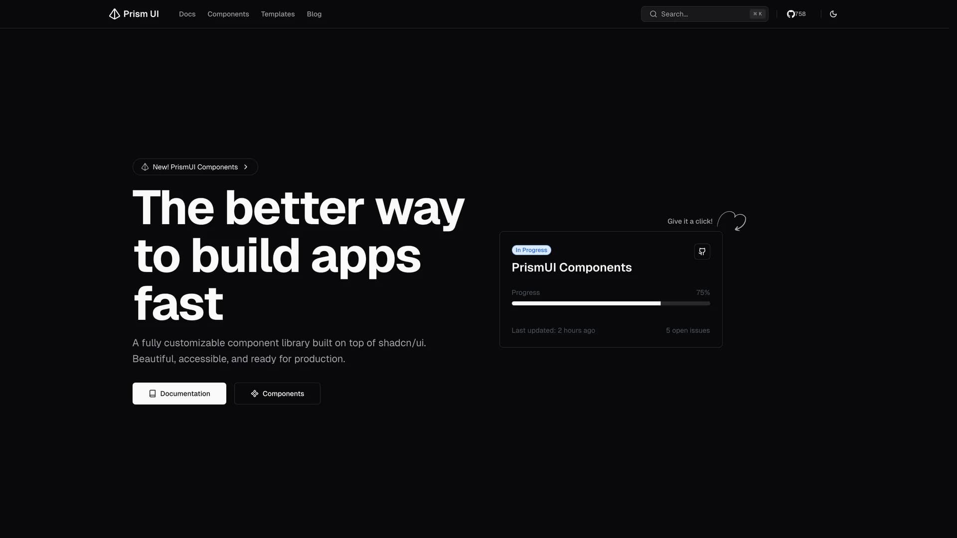 Prism UI template preview