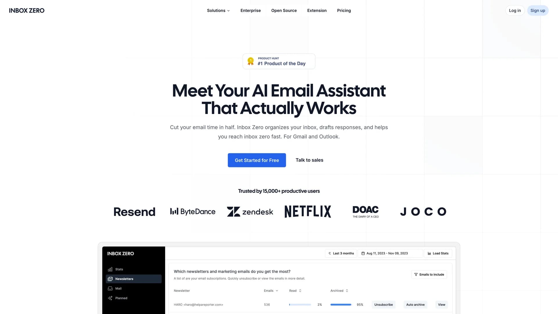 Inbox Zero template preview