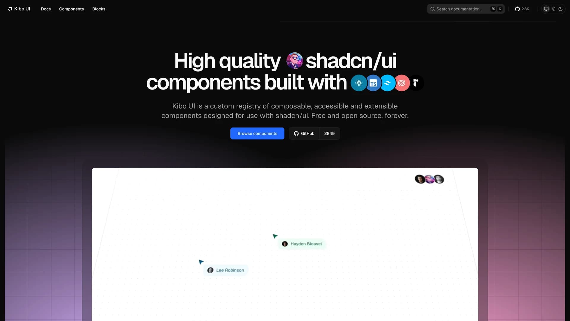 Kibo UI template preview