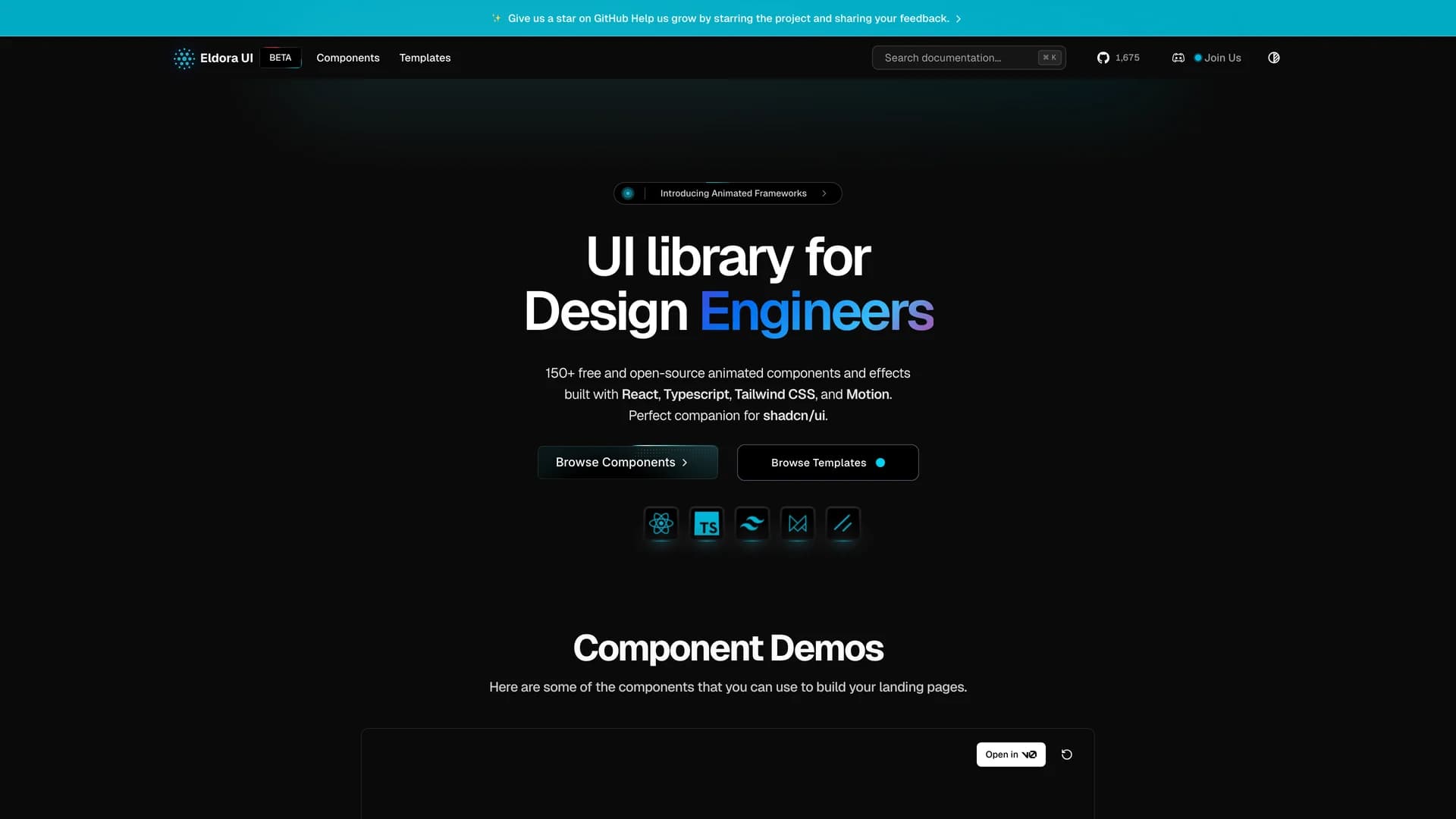 Eldora UI template preview