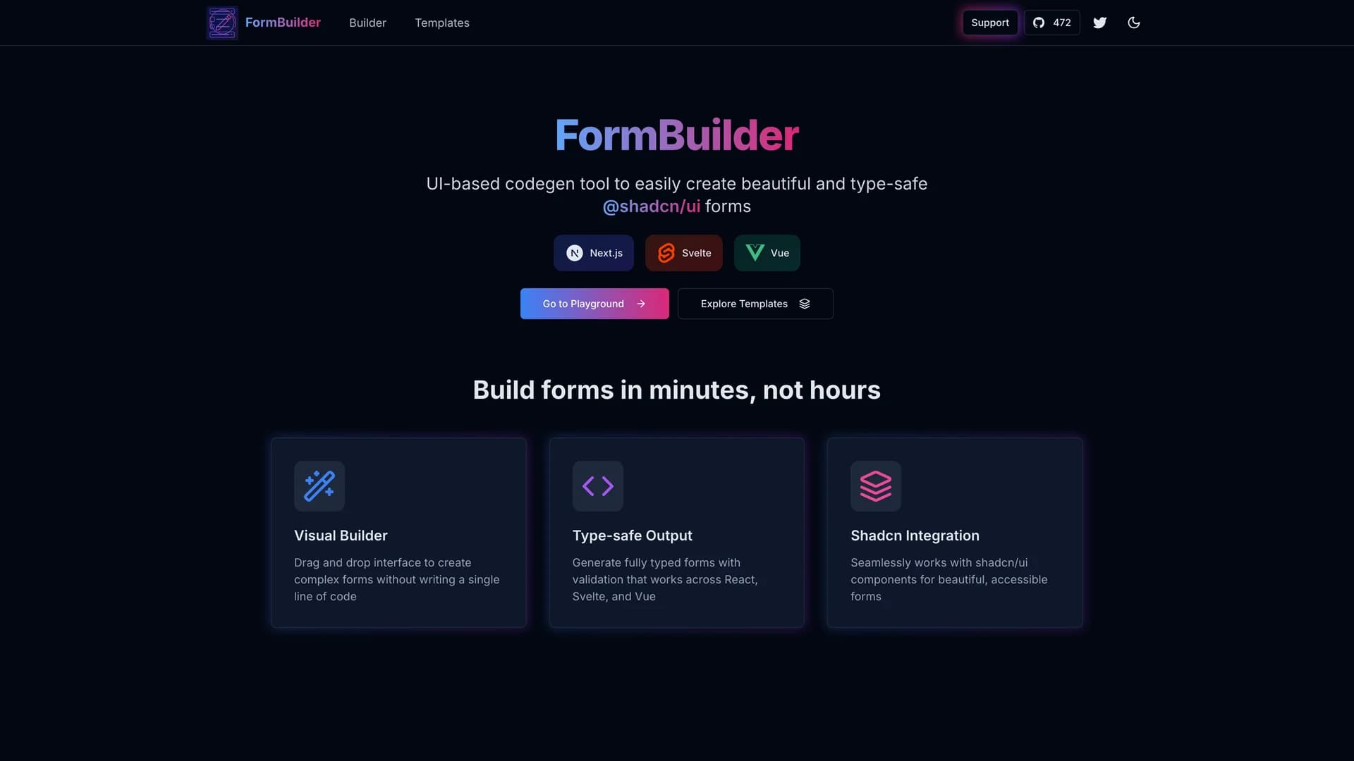 FormBuilder template preview