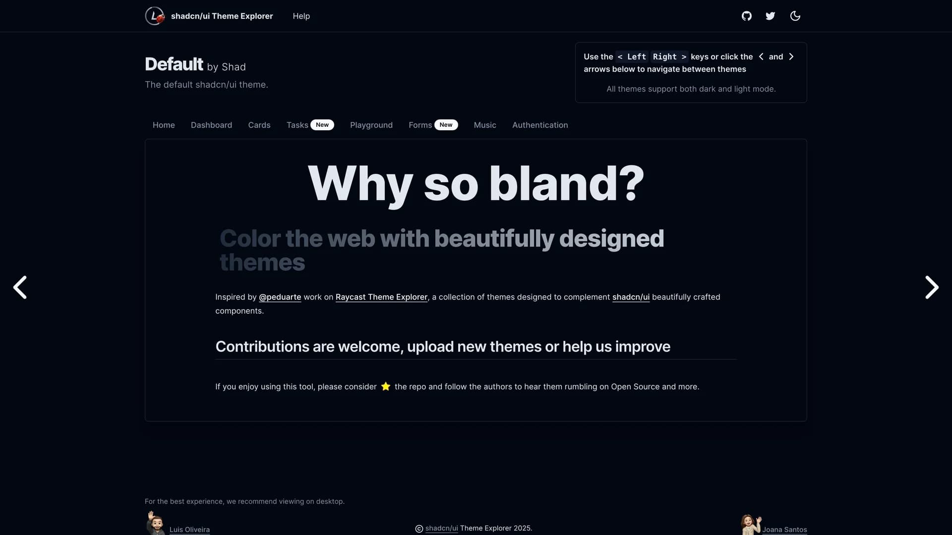 Shadcn UI Theme Explorer template preview