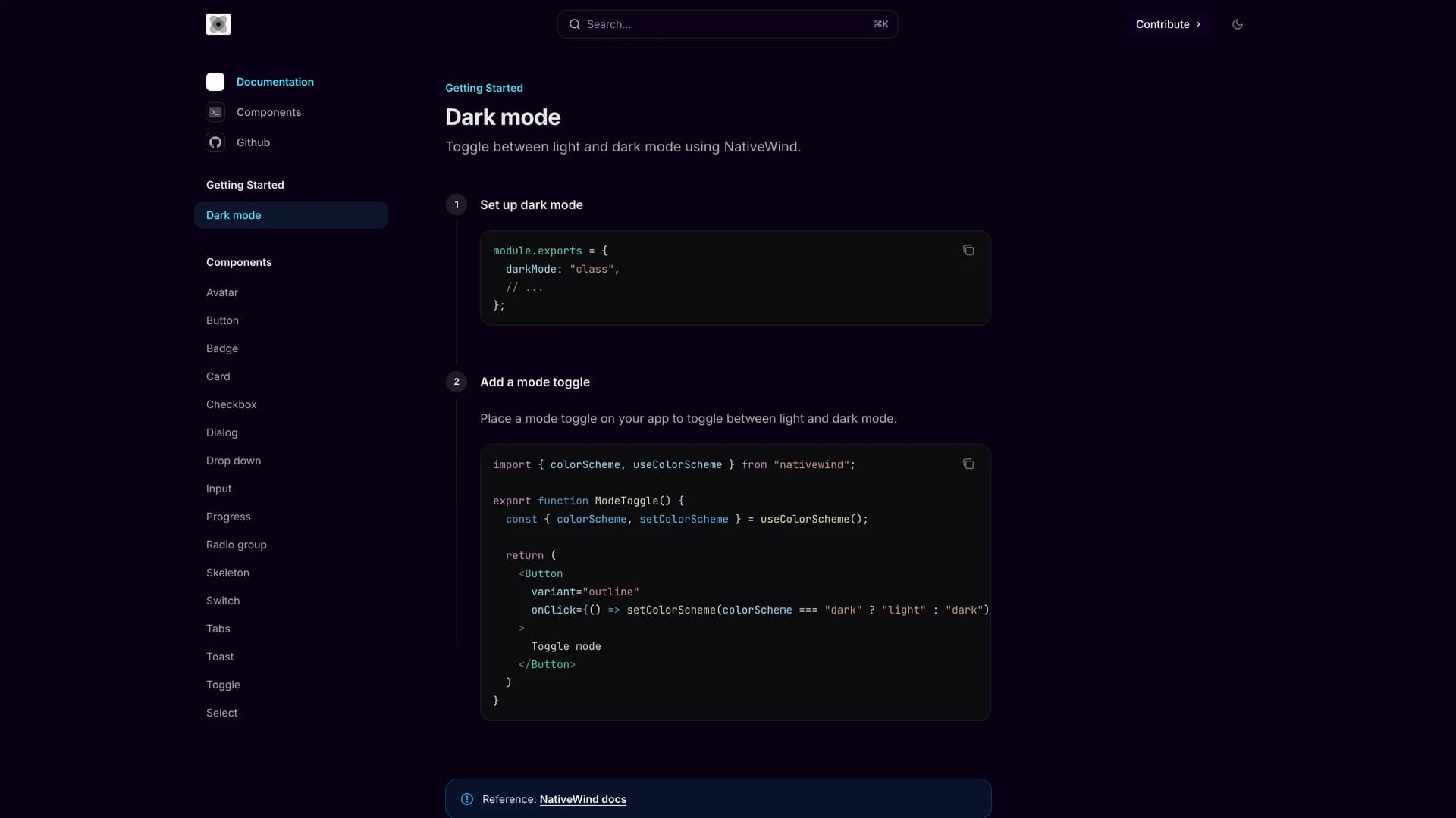 Nativecn UI template preview