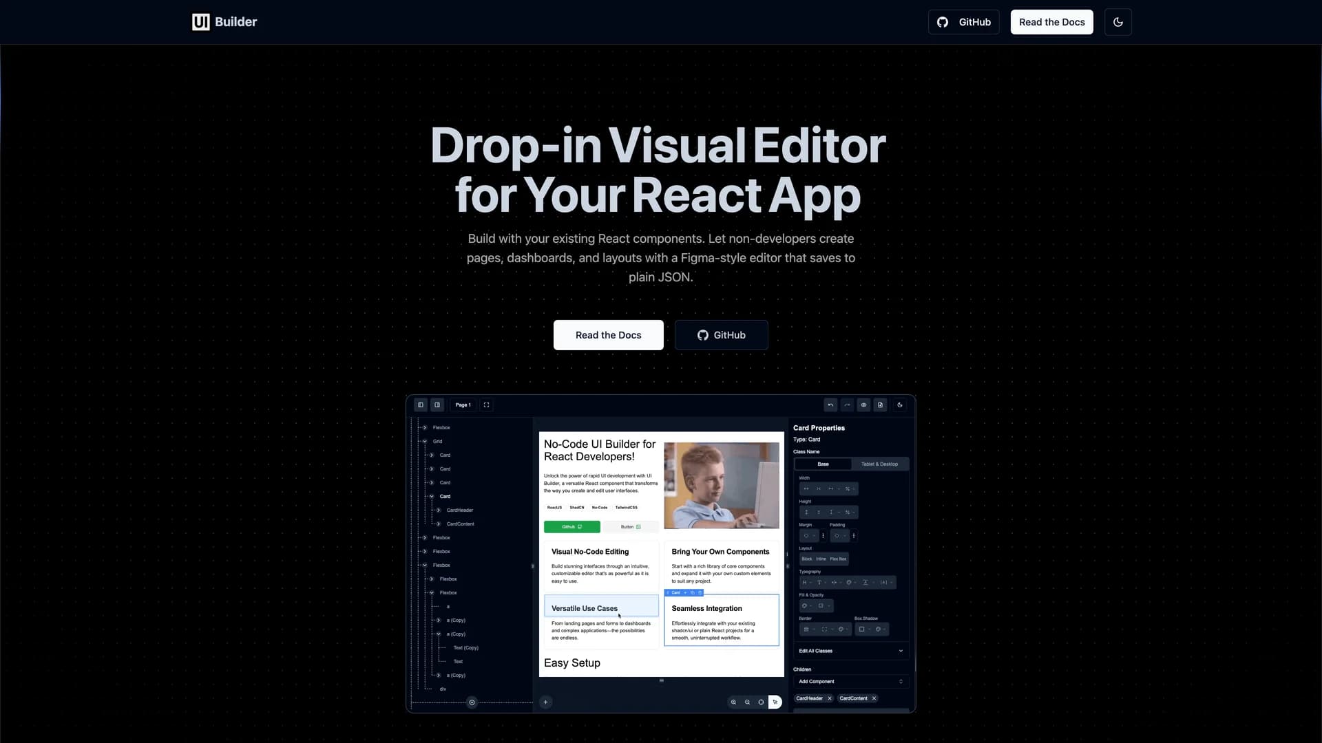 UI Builder template preview