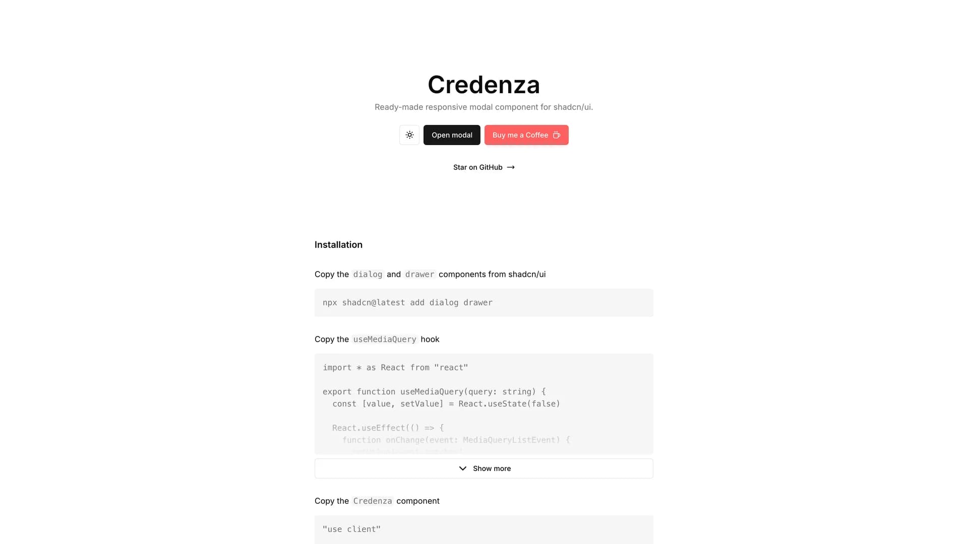 Credenza template preview