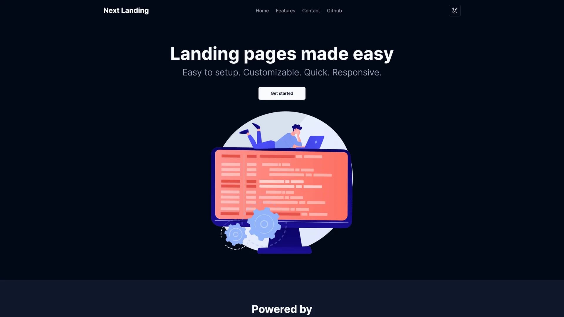 Next Shadcn Landing template preview