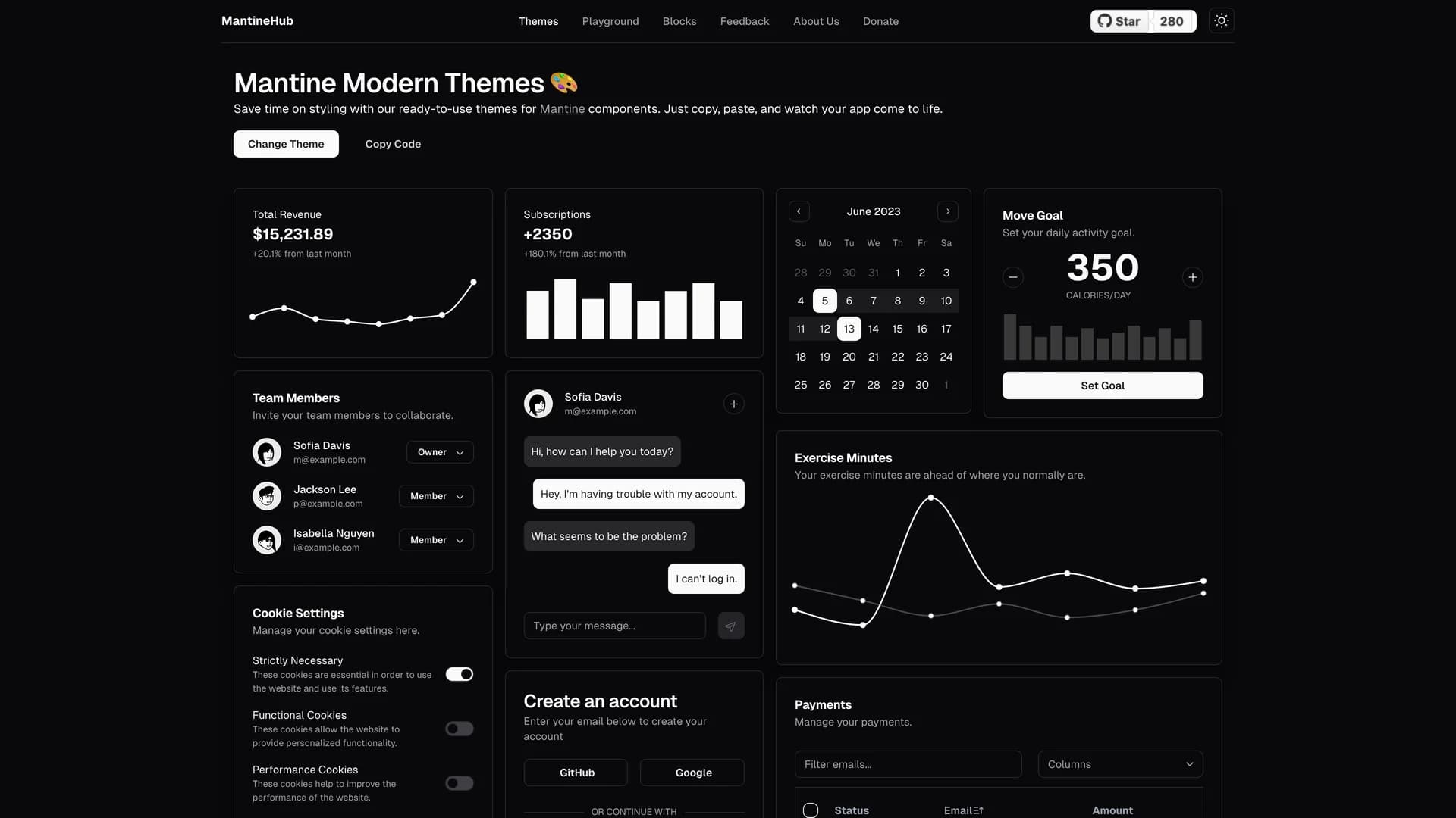 Mantine Theme Builder template preview