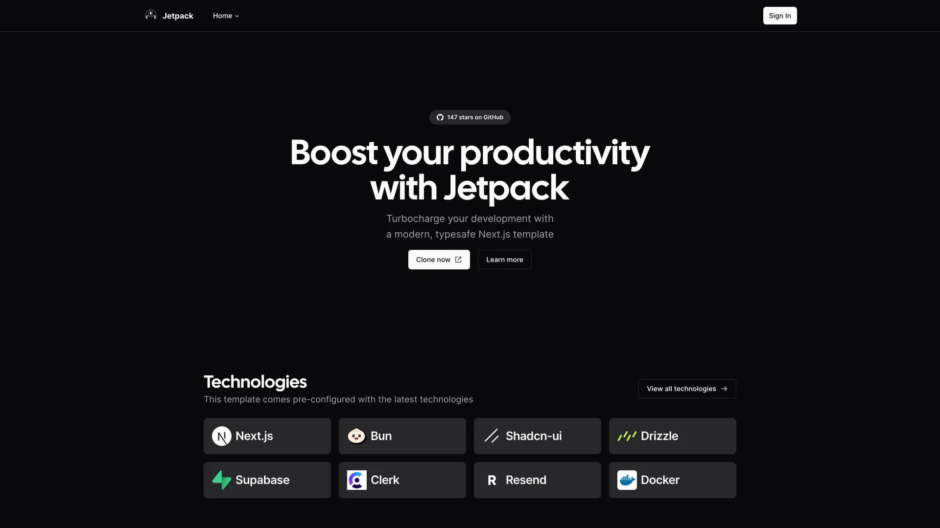 Jetpack template preview
