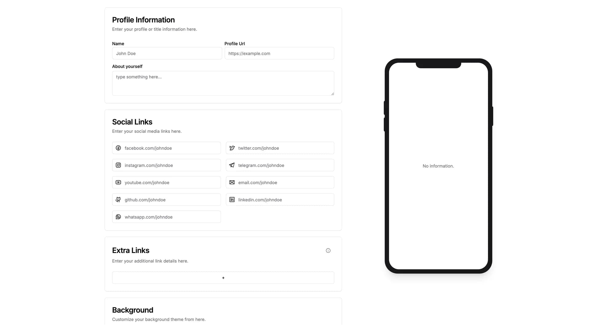 LinkNode template preview
