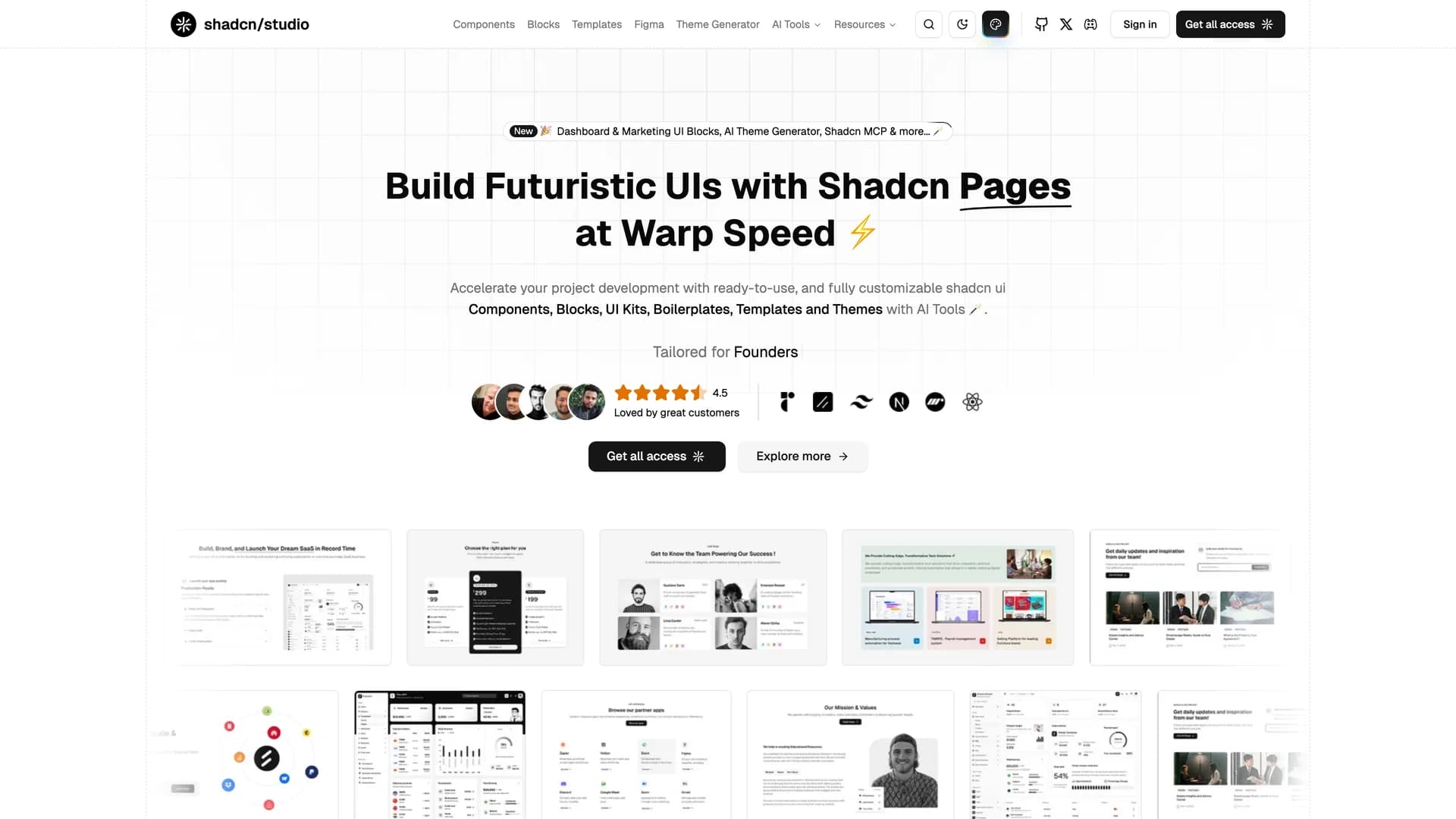 Shadcn Studio template preview