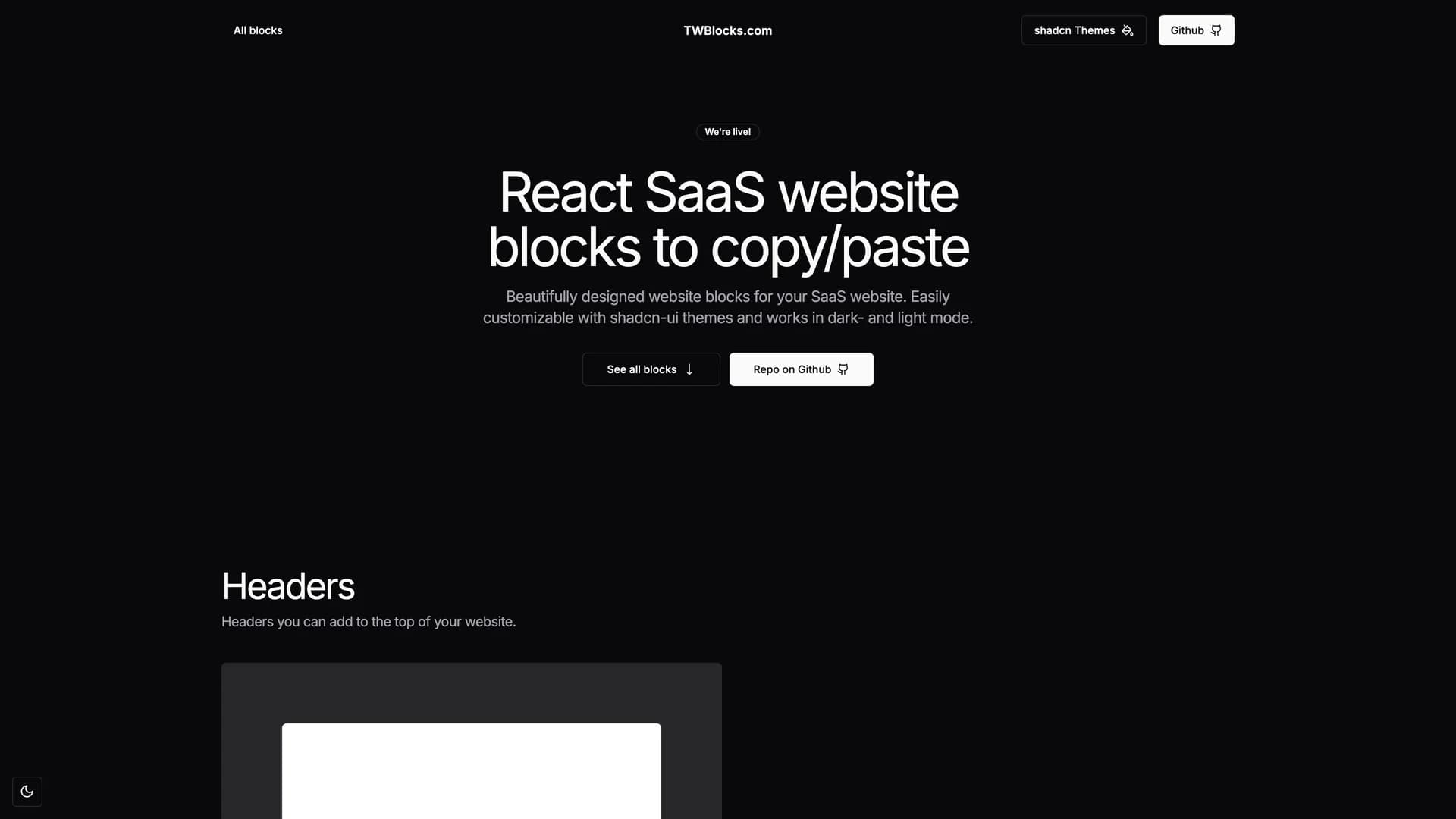 TWBlocks template preview