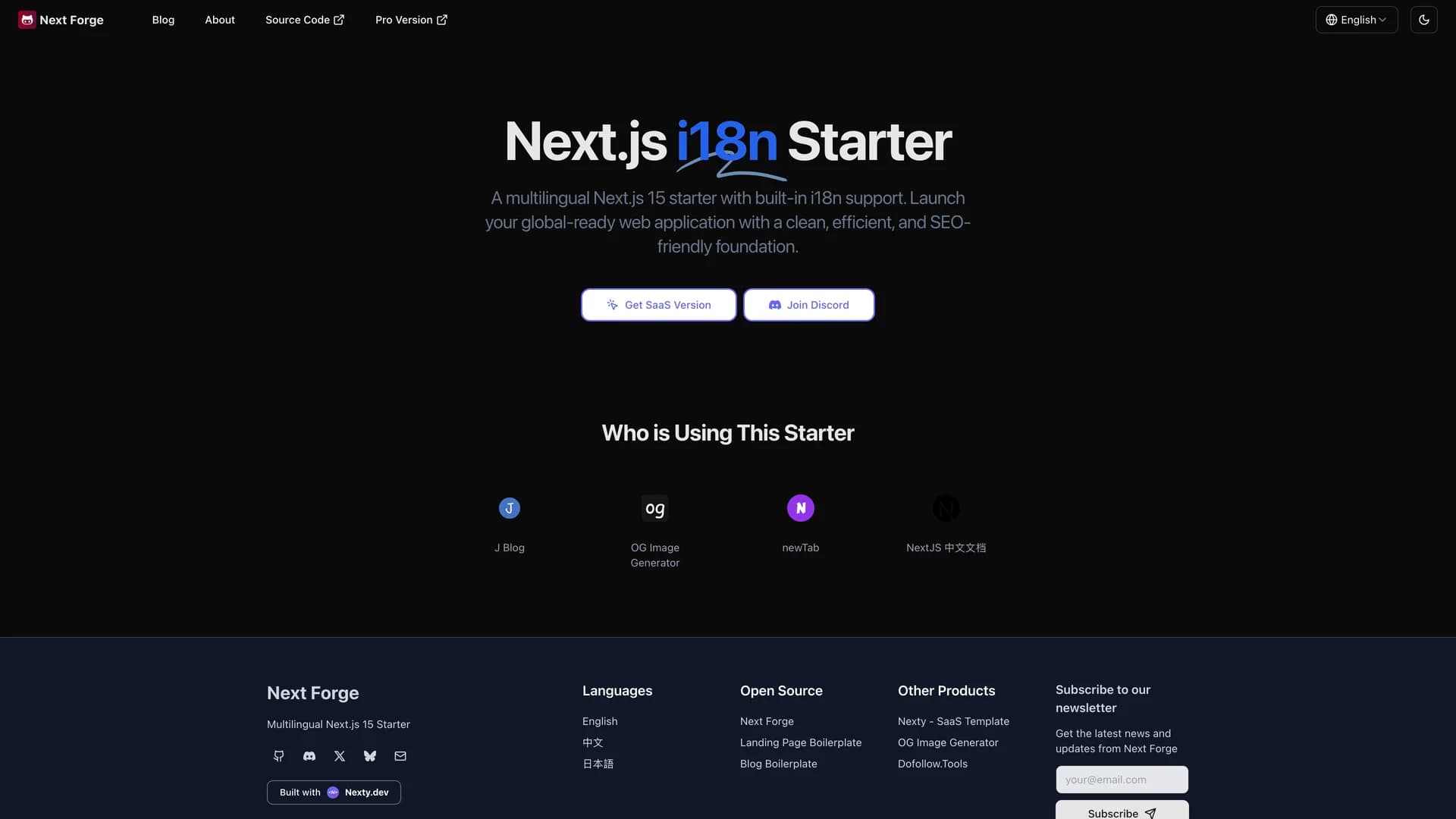 Clean Next.js Starter template preview