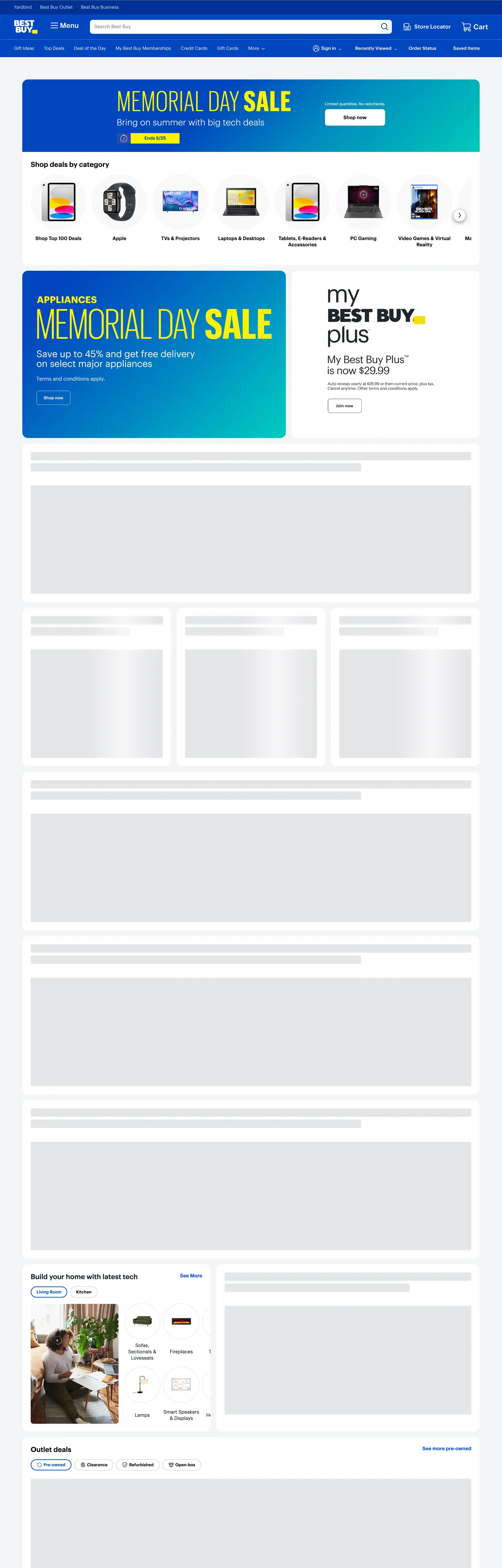 Screenshot of Best Buy's website at bestbuy.com