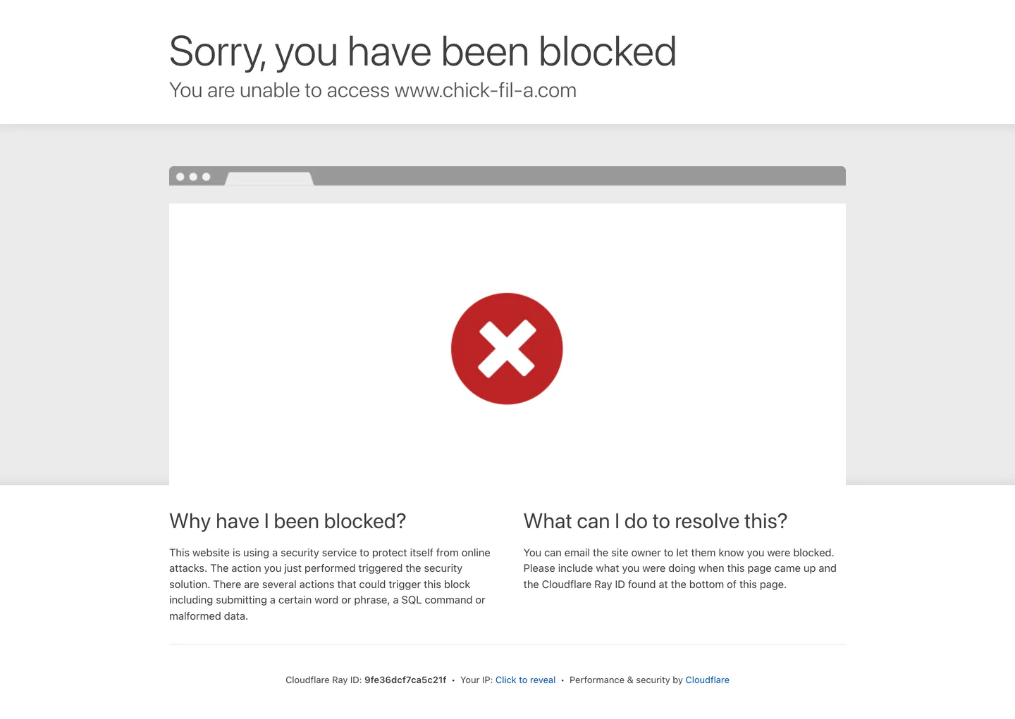 Screenshot of Chick-fil-A's website at chick-fil-a.com
