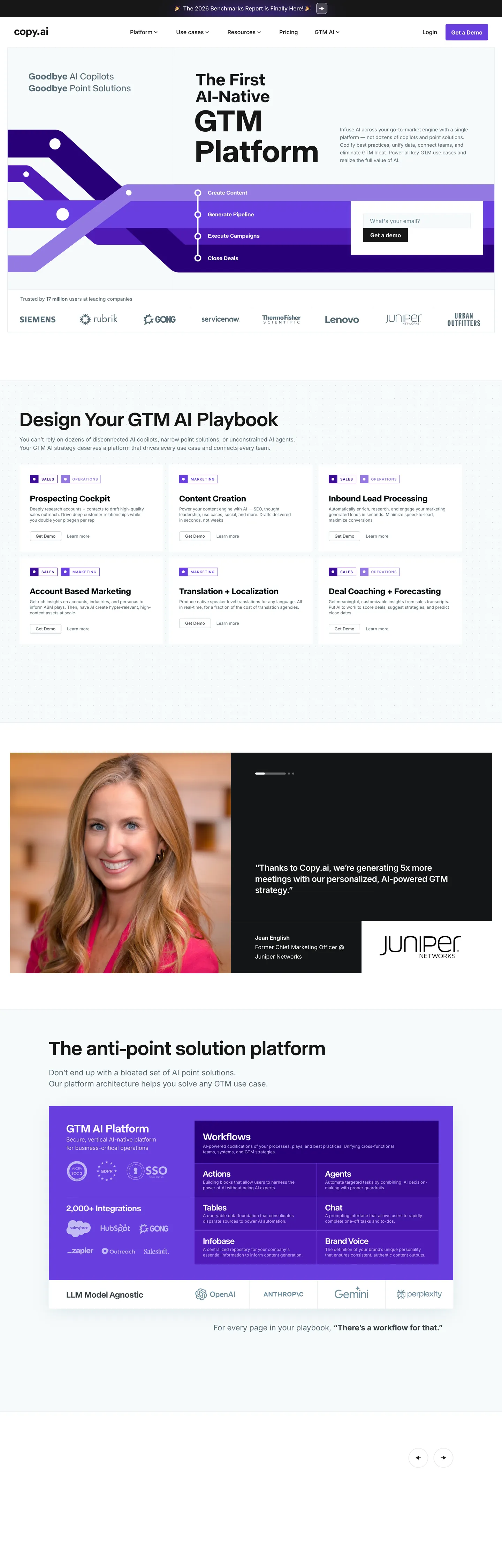 Screenshot of Copy.ai's website at copy.ai