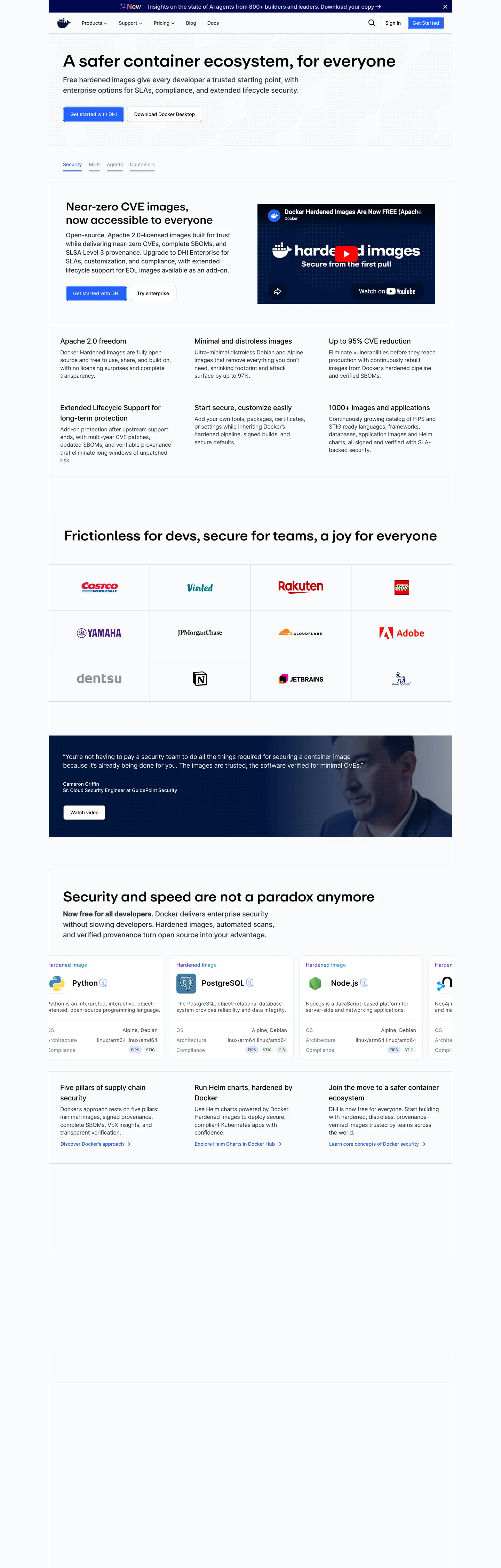 Screenshot of Docker's website at docker.com