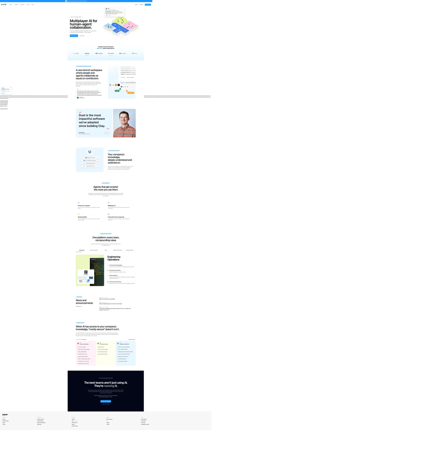 Screenshot of Dust's website at dust.tt