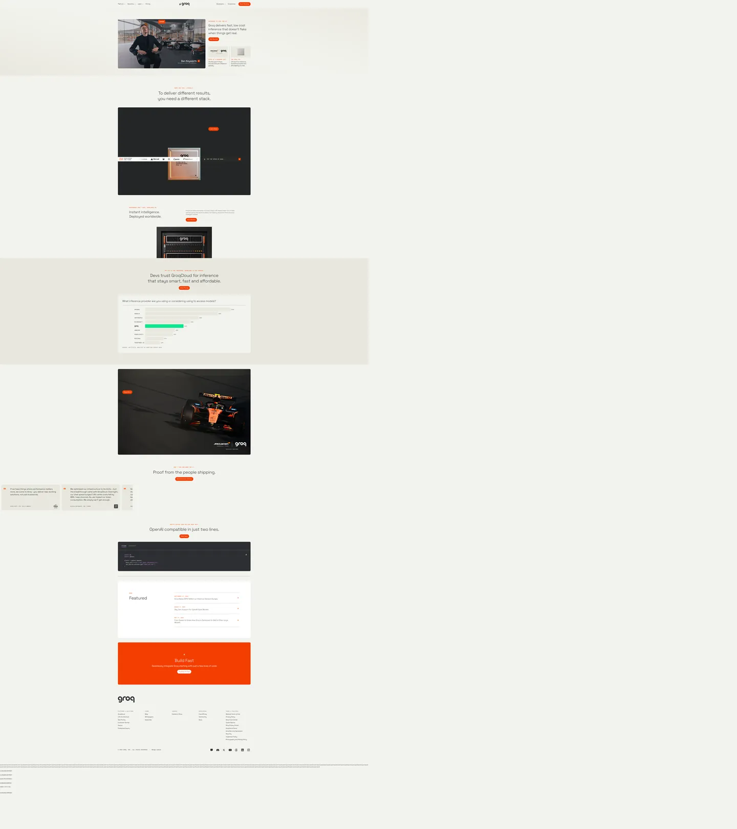 Screenshot of Groq's website at groq.com