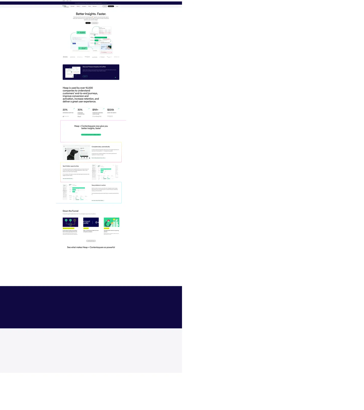 Screenshot of Heap's website at heap.io