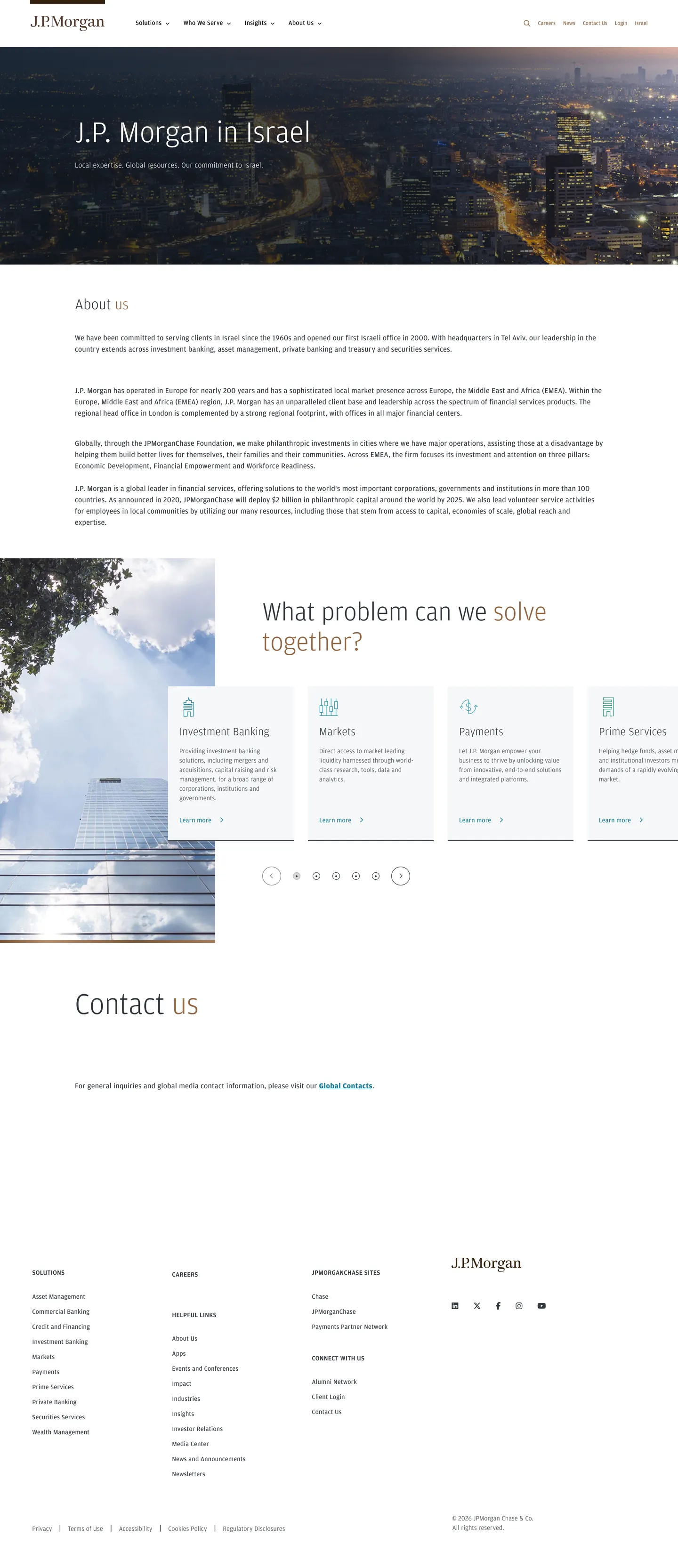 Screenshot of J.P. Morgan's website at jpmorgan.com