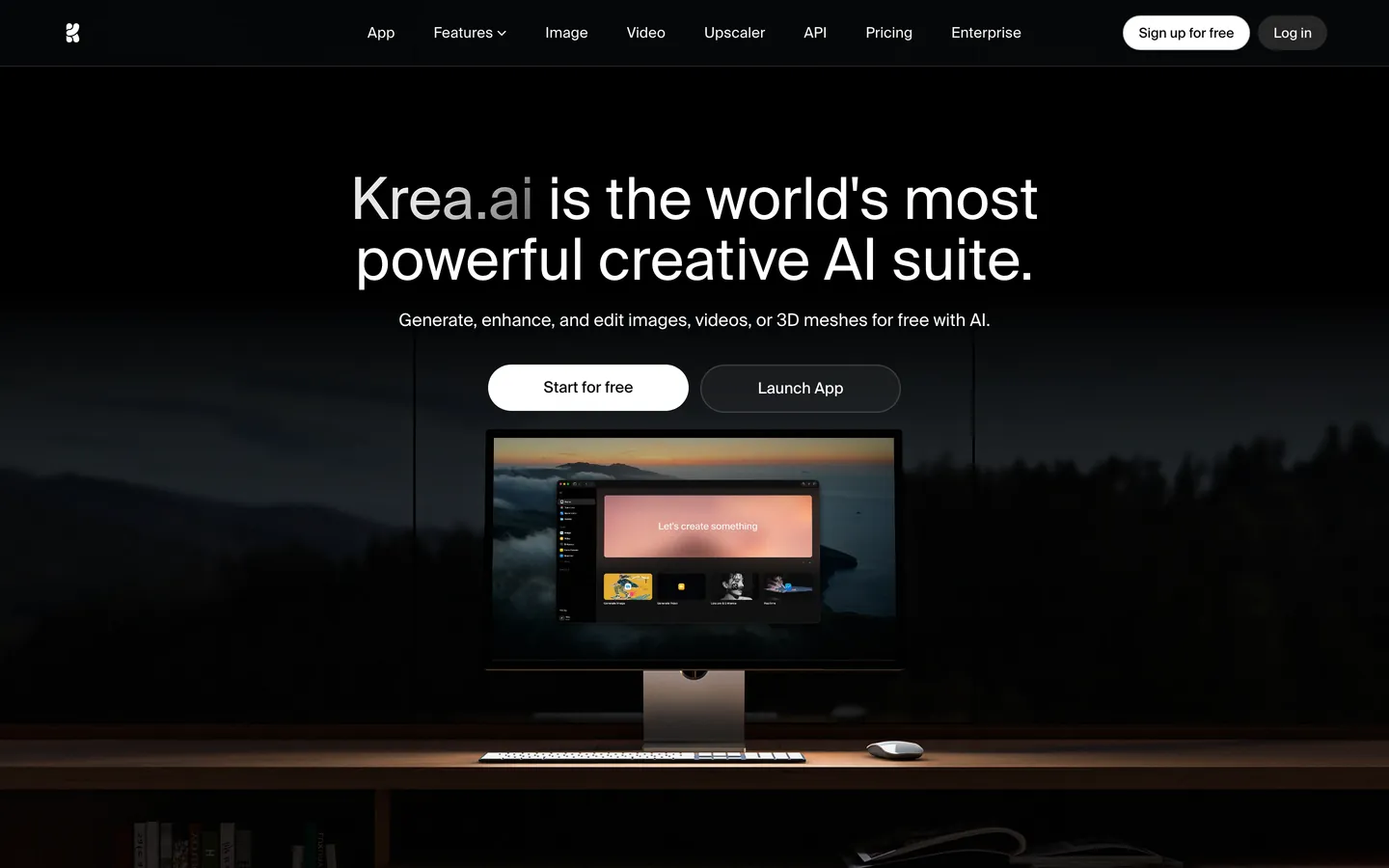 Screenshot of Krea's website at krea.ai
