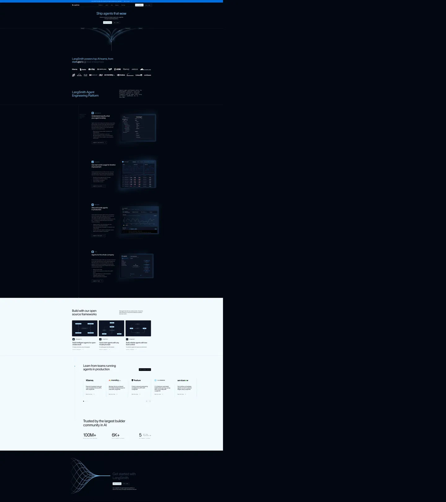 Screenshot of LangChain's website at langchain.com