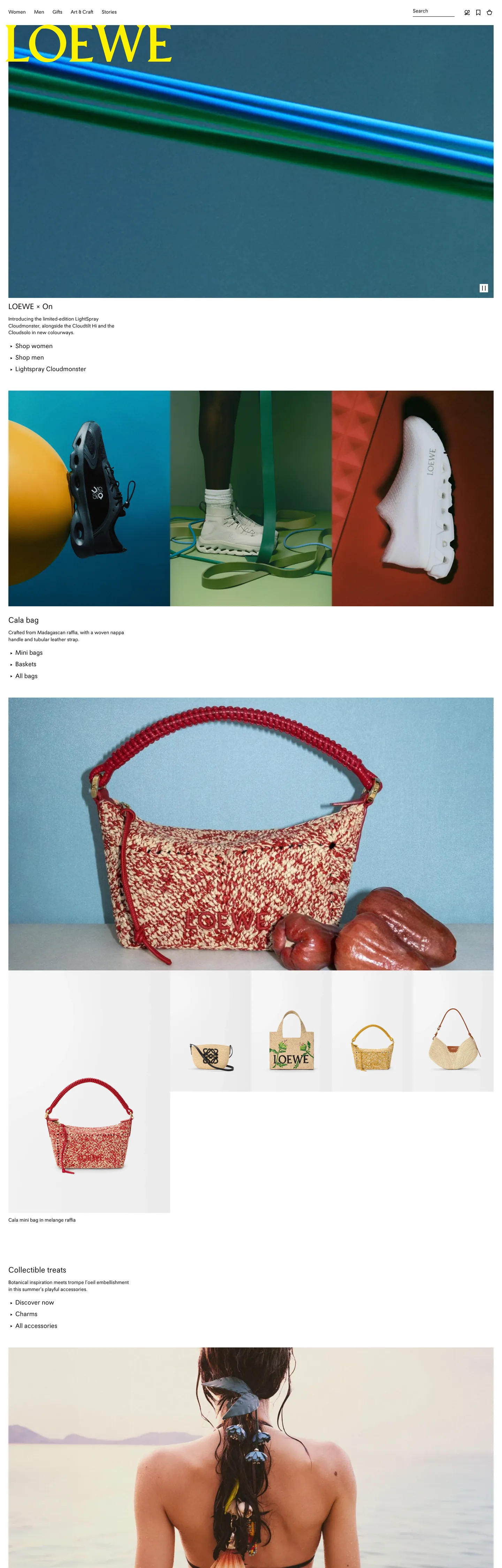 Screenshot of LOEWE's website at loewe.com