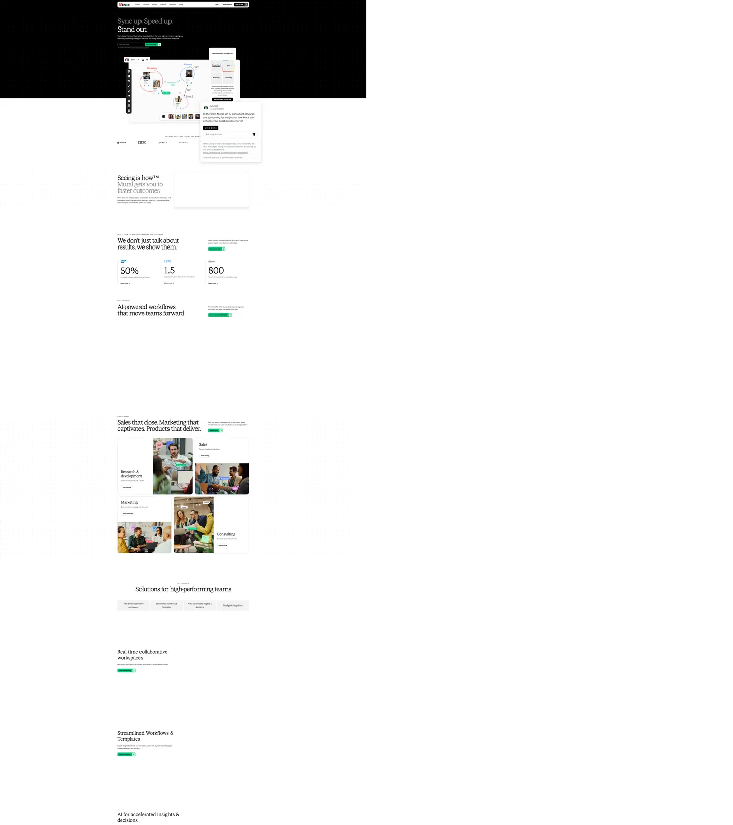 Screenshot of Mural's website at mural.co