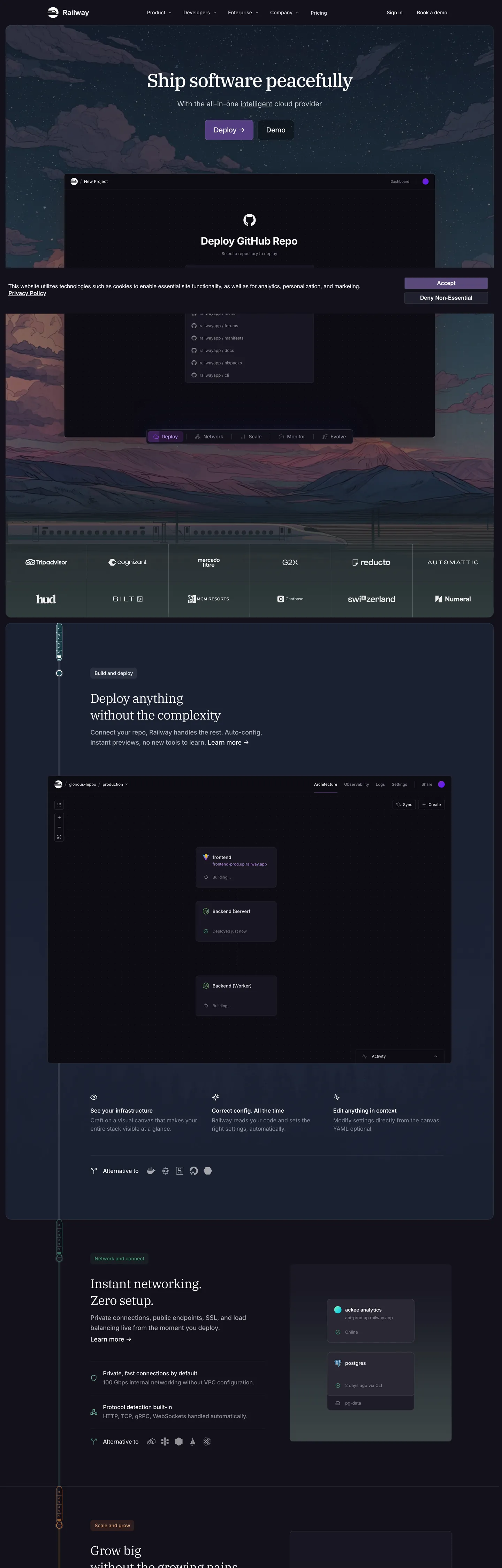 Screenshot of Railway's website at railway.com