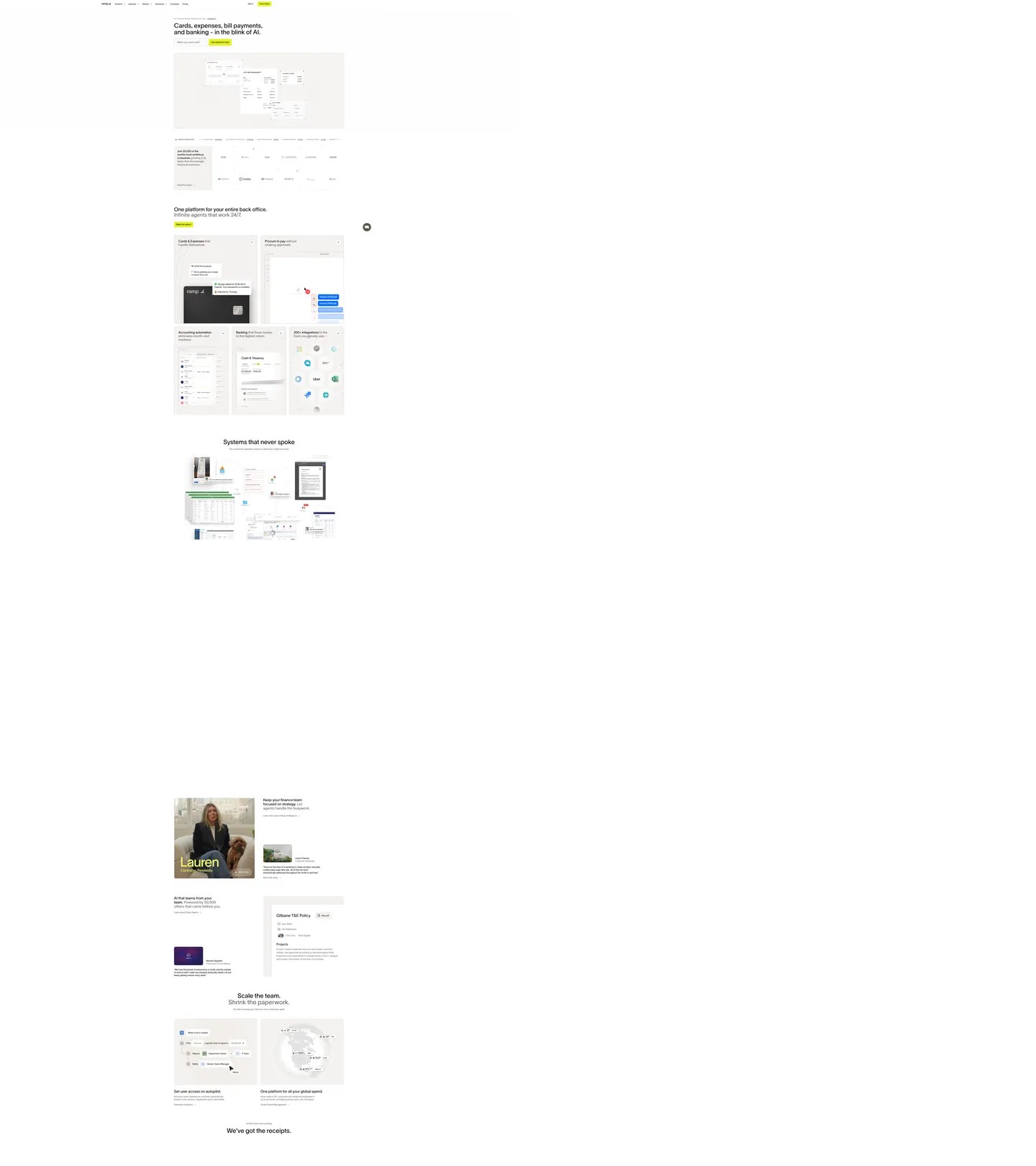 Screenshot of Ramp Inspired's website at ramp.com