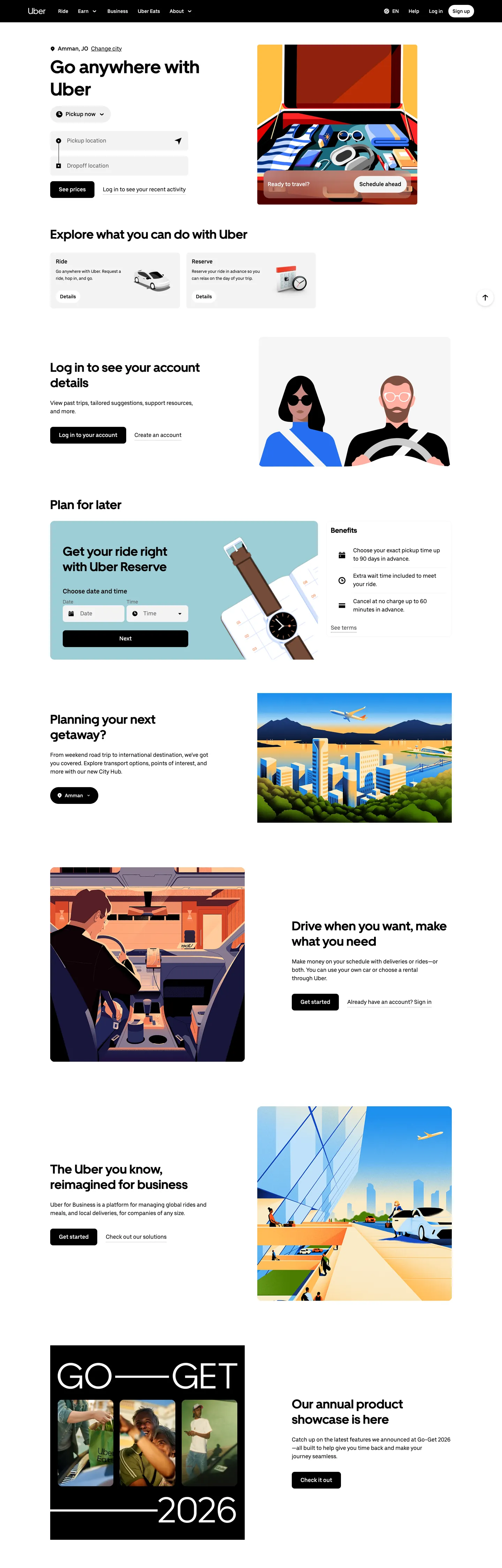 Screenshot of Uber Inspired's website at uber.com