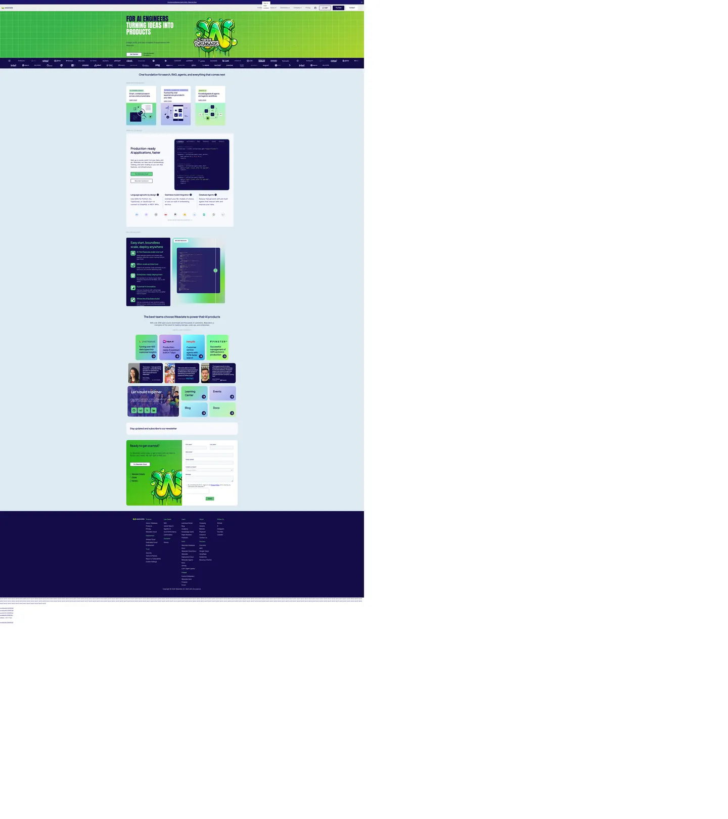 Screenshot of Weaviate's website at weaviate.io
