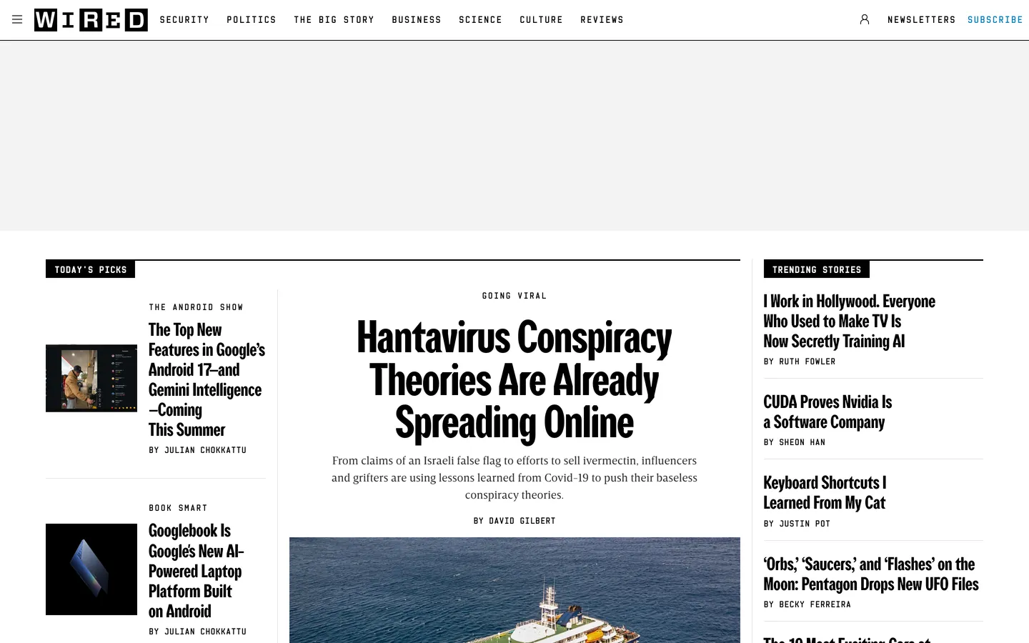 Screenshot of Wired Inspired's website at wired.com