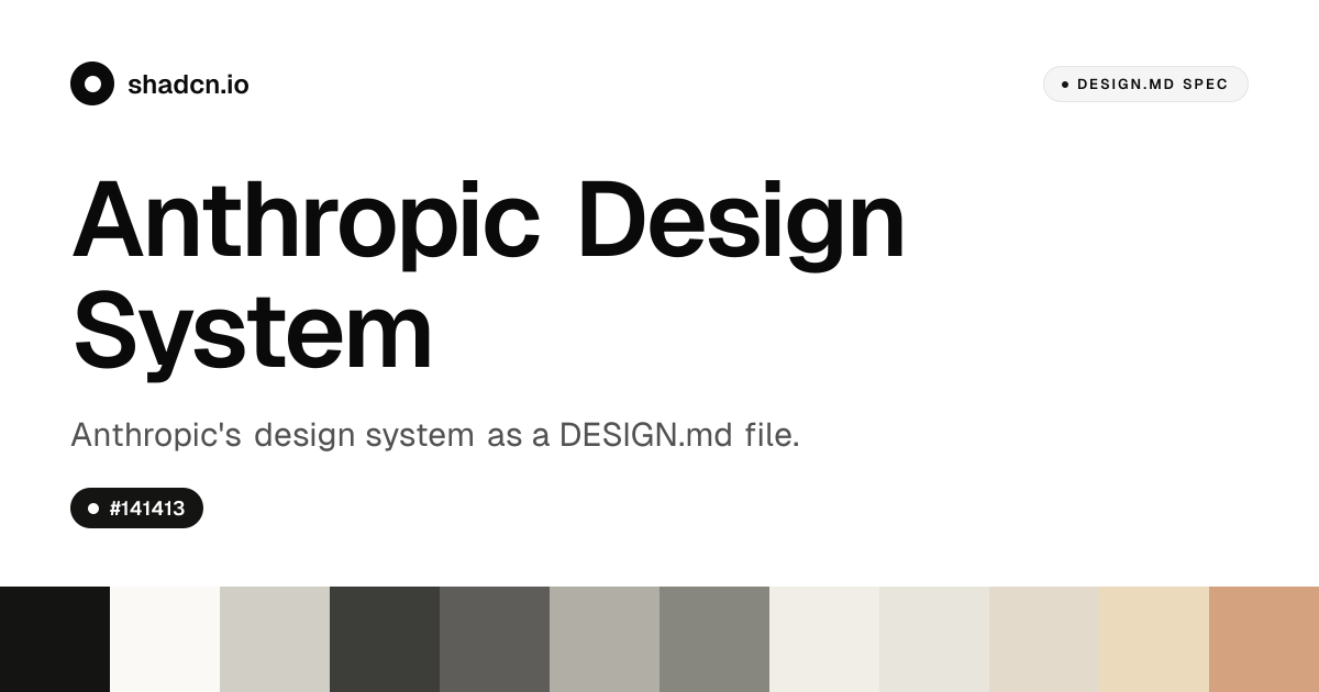 Anthropic Design System for React — Slate #141413, Anthropic Serif, 22 ...