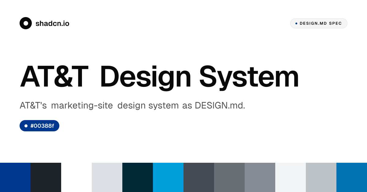 AT&T Design System for React — deep navy, AT&T sky blue, 28px pill ...
