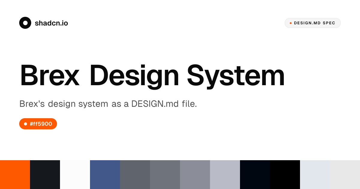 Brex Design System for React — Orange #ff5900, Inter 500, and 17 components
