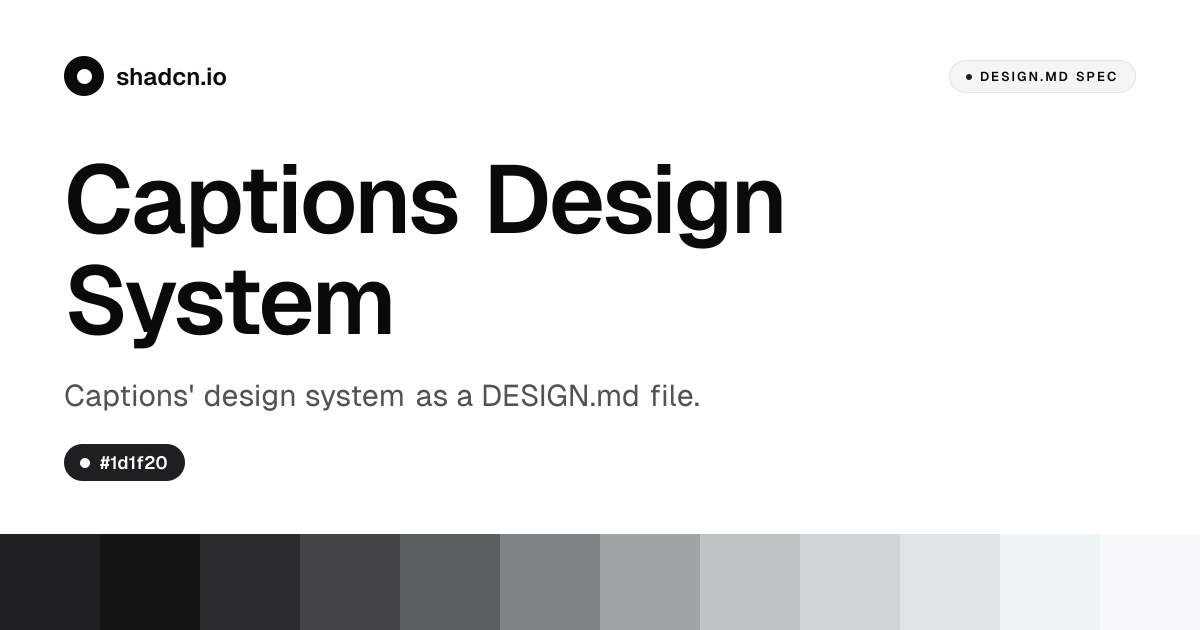 Captions Design System for React — Exposure serif, DenimINK, 12px radius