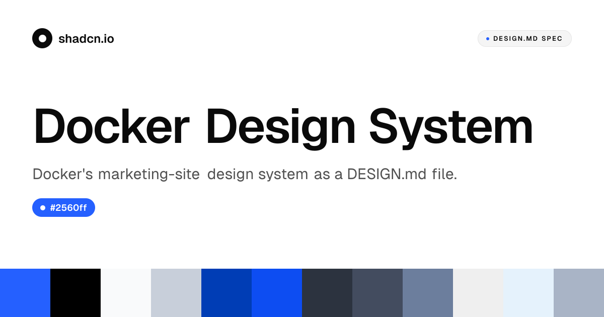 Docker Design System for React — electric blue on white, Repro + Inter ...