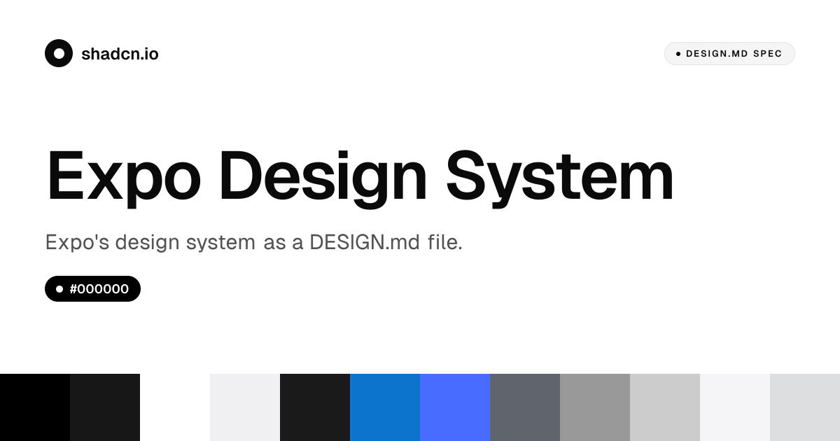 Expo Design System for React — Pure Black CTAs, Inter, and 24 components