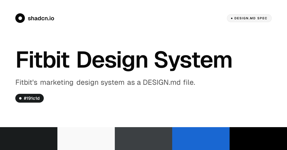 Fitbit Design System for React — Google Sans, dark navy, 12 components