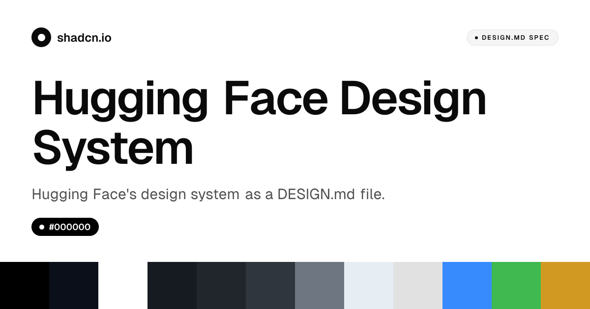 Hugging Face Design System for React — Source Sans Pro, dark hero, 17 ...