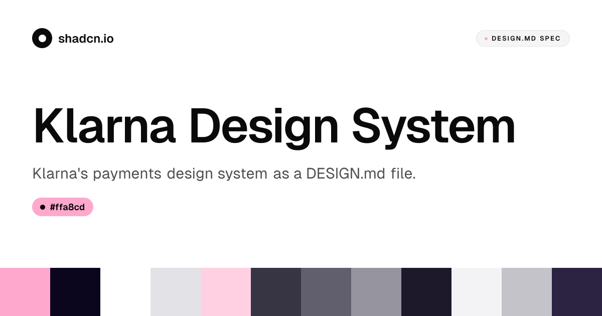 Klarna Design System for React — Klarna Pink #ffa8cd, Klarna Title, and ...