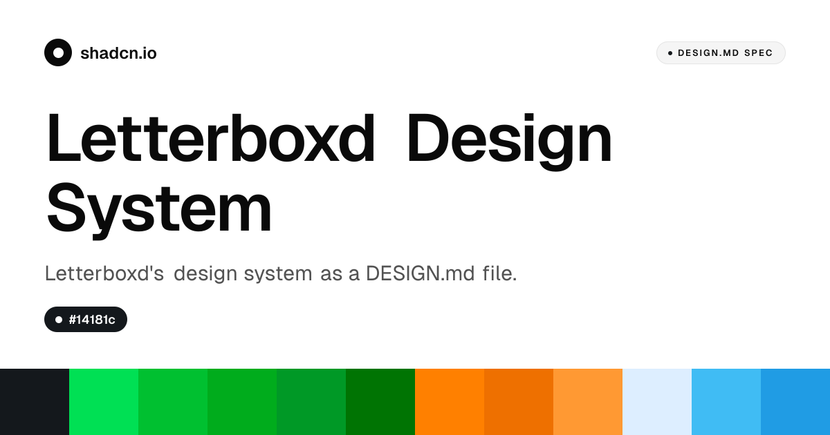 Letterboxd Design System for React — #00e054, TiemposHeadline, 19 ...
