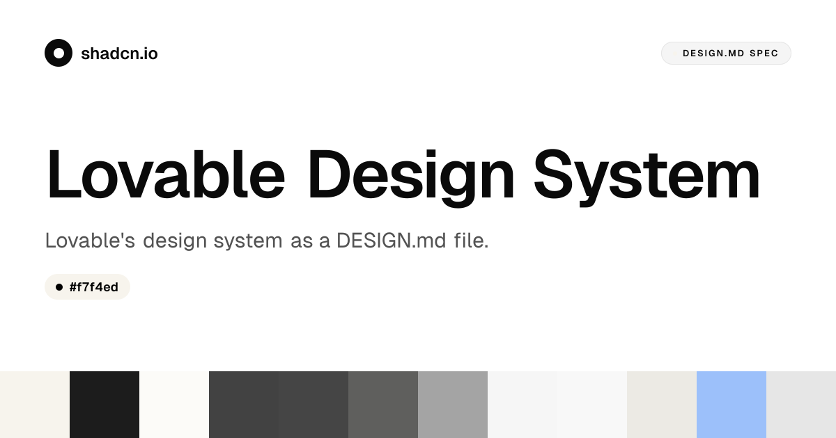 Lovable Design System for React — Cream (#f7f4ed), Camera Plain VF