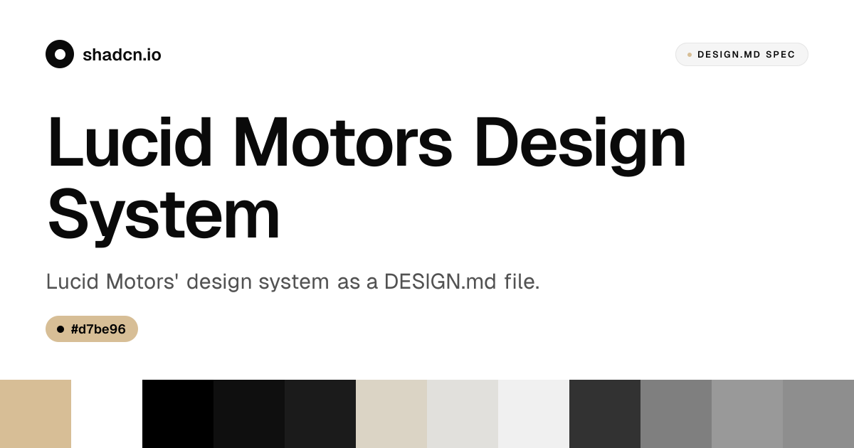 Lucid Motors Design System for React — Brand Gold #d7be96, Lucid Serif ...