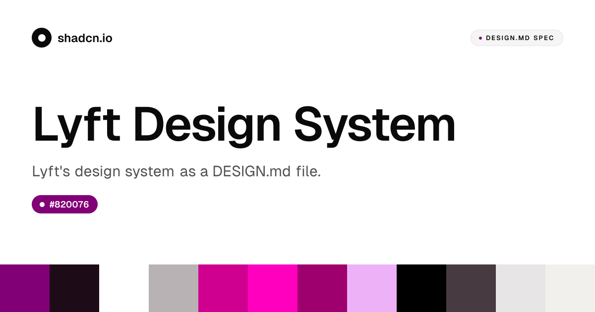 Lyft Design System for React — Lyft Pink, RebelSans, and 18 components