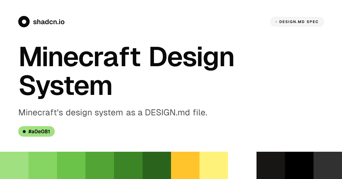 Minecraft Design System for React — Vanilla Green #6cc349 ...